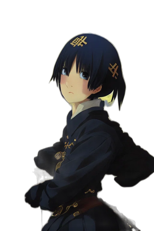 staff, face, crown, jacket transparent PNG cut-out