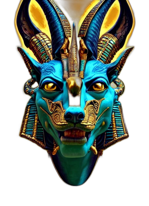 mask, jewelry, crown, staff transparent PNG cut-out