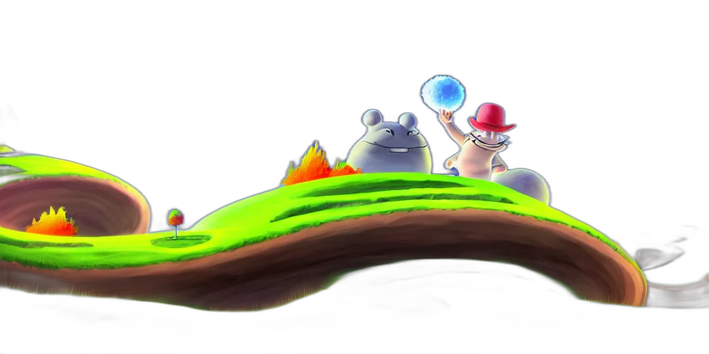 hat, concept art, 3d render, fantasy art, watercolor, fog, forest, outer space transparent PNG cut-out