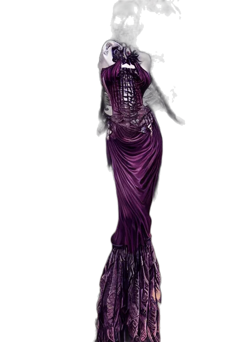 dress, creature, crown, staff transparent PNG cut-out