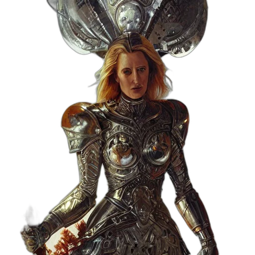 robot, staff, sword, crown transparent PNG cut-out