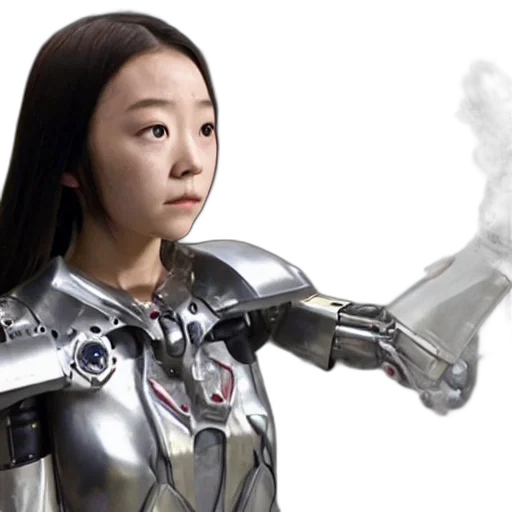 robot, weapon, staff, 3d render transparent PNG cut-out