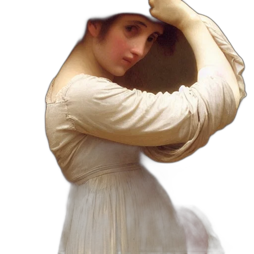 dress, hat, face, staff transparent PNG cut-out