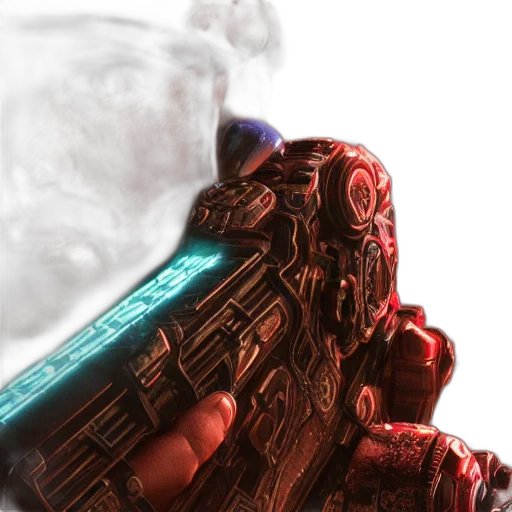 robot, weapon, staff, mask transparent PNG cut-out