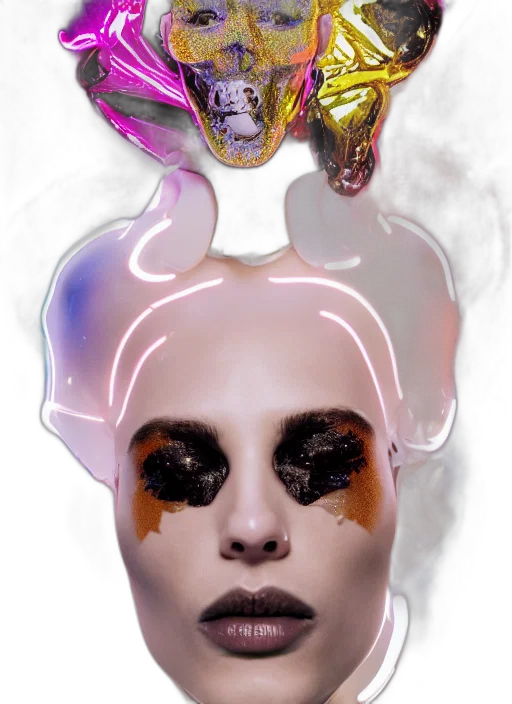 mask, face, crown, jewelry, concept art, cyberpunk, photorealistic, fantasy art transparent PNG cut-out