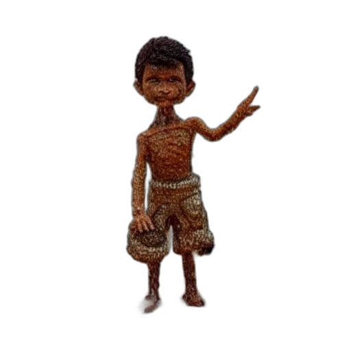 creature, 3d render, concept art, full, shot, little, man, made transparent PNG cut-out