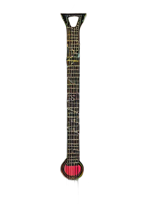 weapon, staff, sword, jewelry, 3d render, guitar, notes, rainbow transparent PNG cut-out