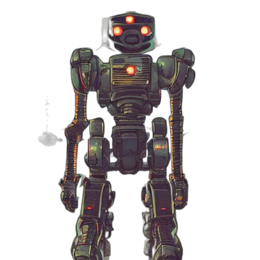 robot, concept art, pixel art, cyberpunk transparent PNG cut-out