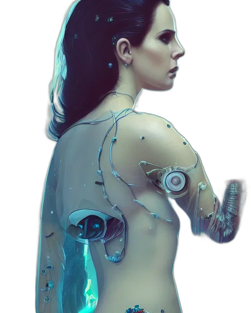 robot, jewelry, dress, cyberpunk transparent PNG cut-out