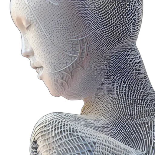 face, robot, mask, jewelry, 3d render, photorealistic, cyberpunk, concept art transparent PNG cut-out