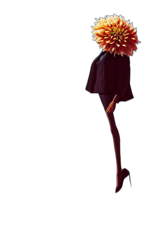 dress, staff, flower, crown, concept art, 3d render, cartoon, pixel art transparent PNG cut-out