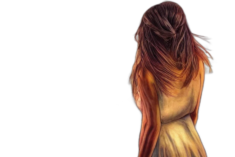 hair, dress, face, mask, watercolor, oil painting, photorealistic, concept art transparent PNG cut-out