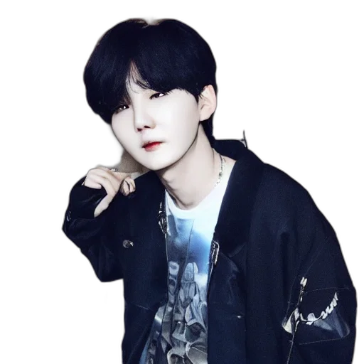 jacket, photorealistic, cartoon, anime, pixel art, monochrome, dark, yoongi transparent PNG cut-out