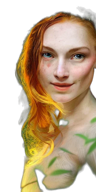face, hair, jewelry, crown, photorealistic, fantasy art, oil painting, 3d render transparent PNG cut-out