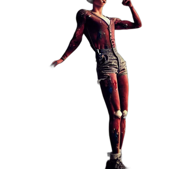 dress, robot, jacket, staff, concept art, 3d render, cyberpunk, pixel art transparent PNG cut-out