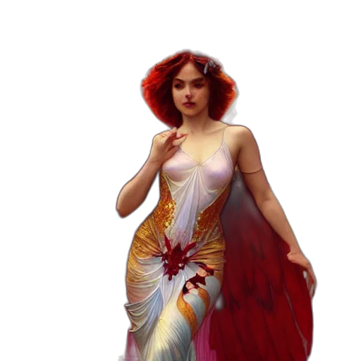 dress, concept art, fantasy art, pixel art, 3d render, underwater, fire, red transparent PNG cut-out