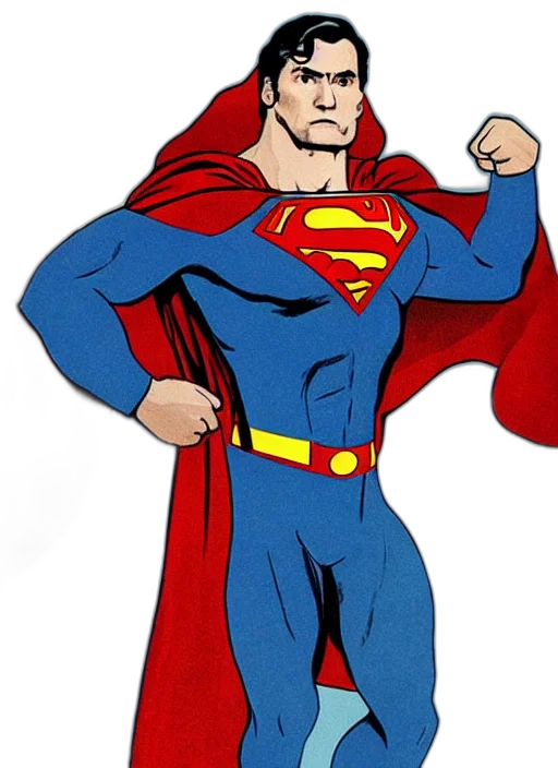 comic book art, cartoon, concept art, vladimir, putin, superman, soviet, son transparent PNG cut-out