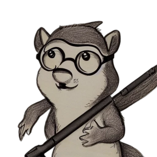 staff, animal, cartoon, concept art, comic book art, fantasy art, drawing, cute transparent PNG cut-out