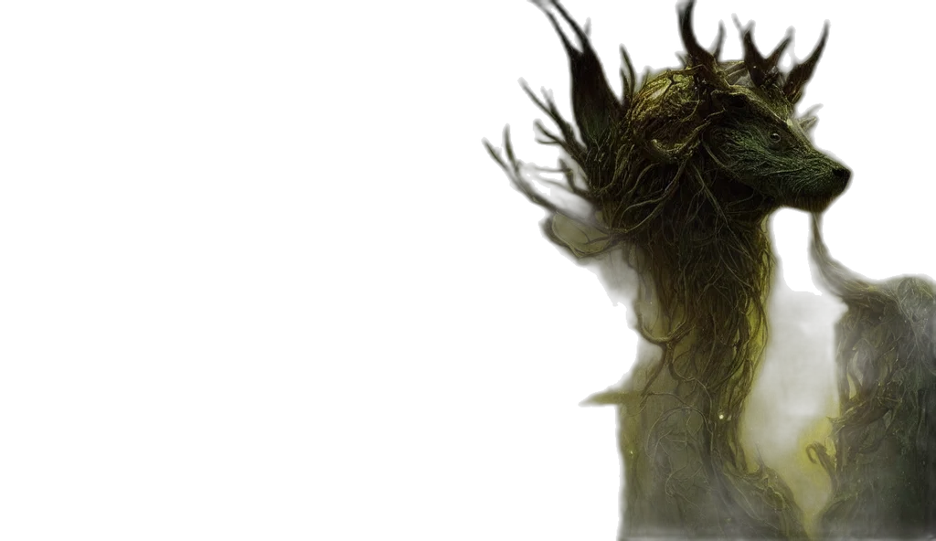 hair, creature, mask, dragon, 3d render, photorealistic, concept art, epic transparent PNG cut-out