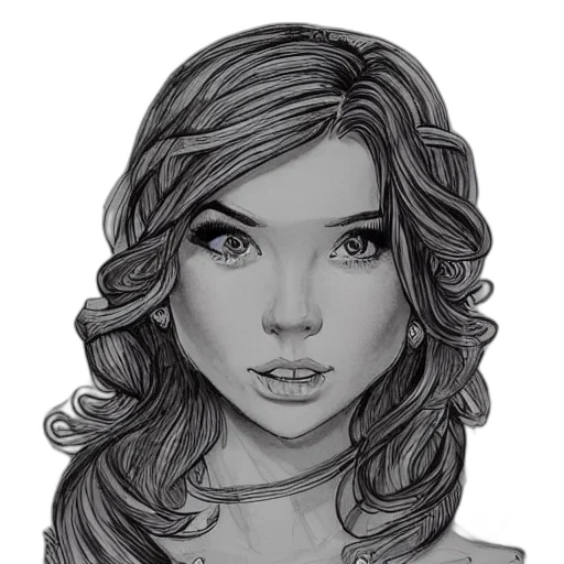 face, photorealistic, pencil sketch, cartoon transparent PNG cut-out