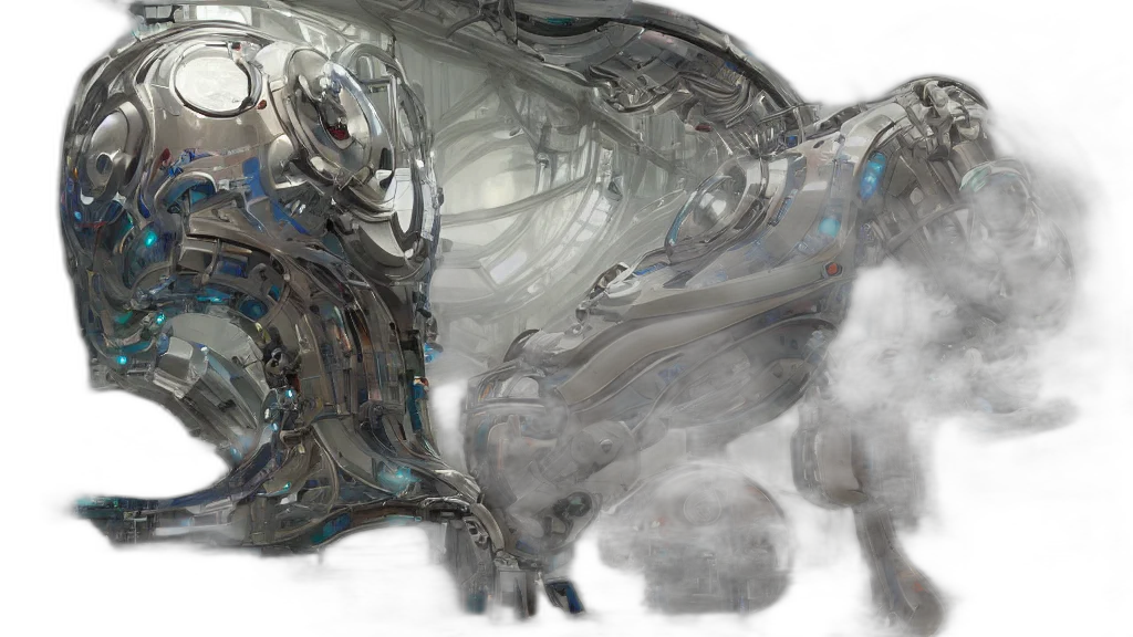 robot, dragon, mask, face, concept art, 3d render, photorealistic, fantasy art transparent PNG cut-out