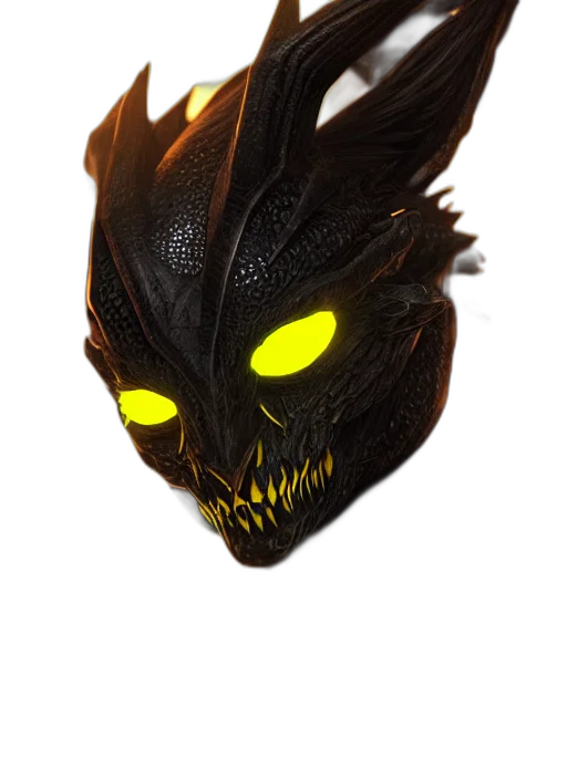 mask, dragon, creature, staff transparent PNG cut-out