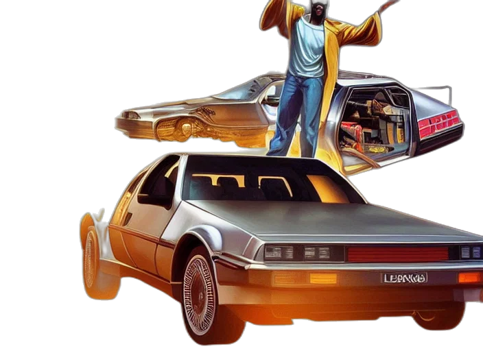 car, robot, concept art, vaporwave, cyberpunk, vfx, art, african transparent PNG cut-out