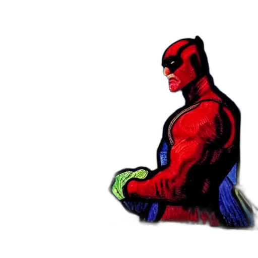 animal, robot, comic book art, concept art, pixel art, 3d render, red, daredevil transparent PNG cut-out