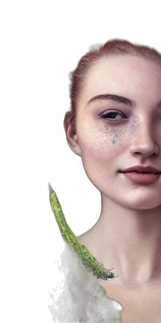 face, mask, jewelry, photorealistic, concept art, 3d render, fantasy art, young transparent PNG cut-out
