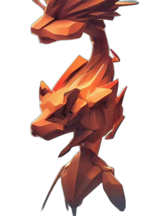 dragon, creature, mask, animal, concept art, fantasy art, pixel art, 3d render transparent PNG cut-out