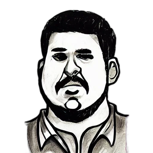 staff, face, cartoon, pencil sketch, comic book art, photorealistic, drawing, robbie transparent PNG cut-out