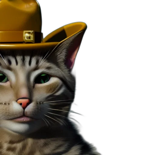 hat, animal, staff, photorealistic transparent PNG cut-out