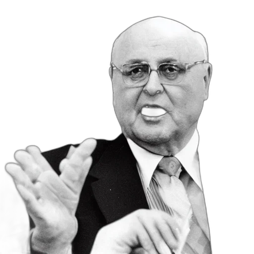 photorealistic, cartoon, gorbachev transparent PNG cut-out