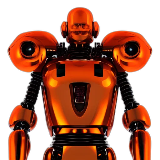 robot, 3d render, concept art, graceful transparent PNG cut-out