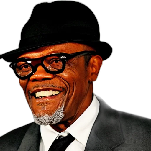 hat, face, photorealistic, cartoon, samuel, jackson, emoji, fantasy transparent PNG cut-out