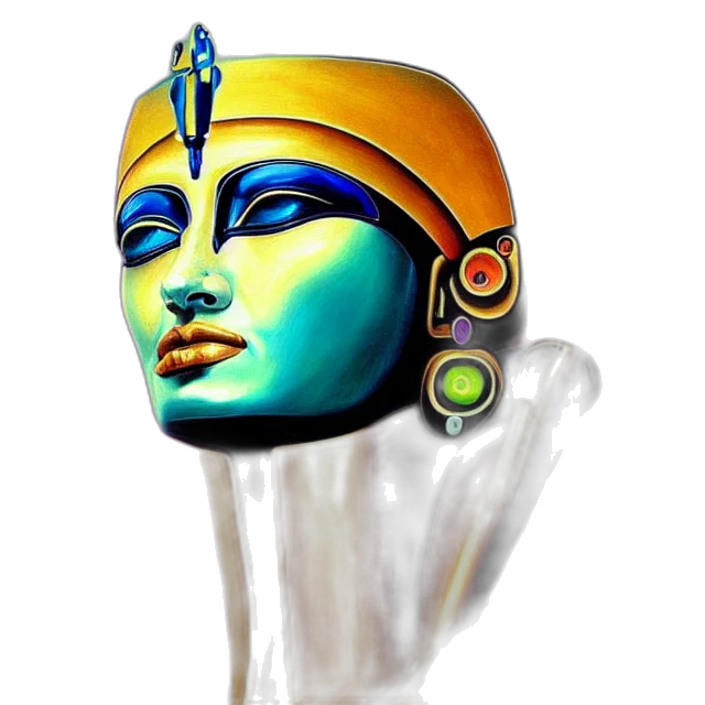 mask, jewelry, crown, staff, fantasy art, photorealistic, 3d render, concept art transparent PNG cut-out