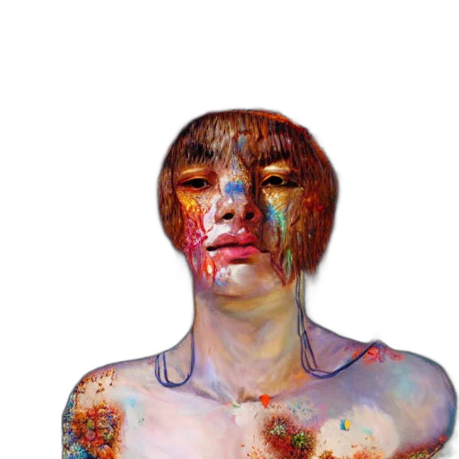 face, mask, creature, dress, photorealistic, concept art, watercolor, oil painting transparent PNG cut-out
