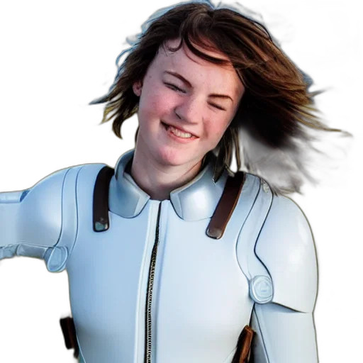 robot, jacket, staff, face transparent PNG cut-out