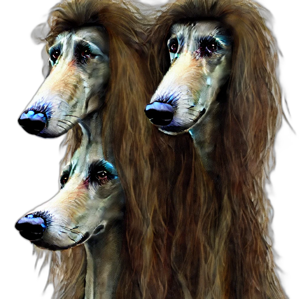 hair, animal, creature, mask, photorealistic, 3d render, concept art, fantasy art transparent PNG cut-out