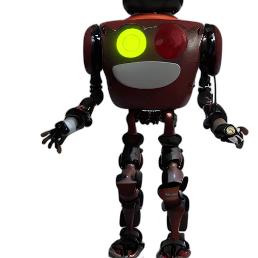 robot, staff, creature, animal, 3d render, concept art, pixel art, cartoon transparent PNG cut-out