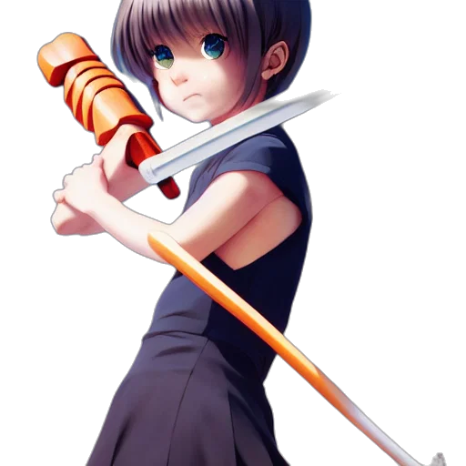 sword, weapon, staff, anime transparent PNG cut-out