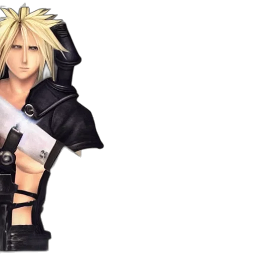 weapon, concept art, 3d render, fantasy art, pixel art, cloud, strife, final transparent PNG cut-out