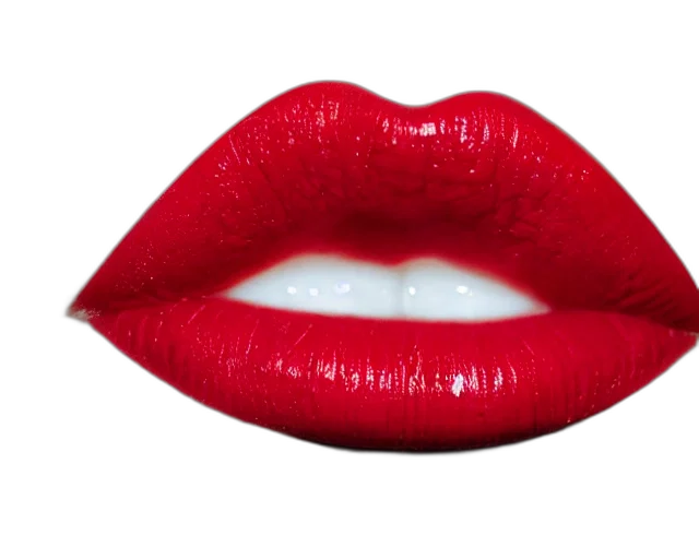 face, photorealistic, red, big, plump, lips, lipgloss, reflecting transparent PNG cut-out
