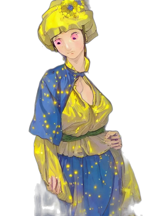 dress, staff, crown, hat transparent PNG cut-out
