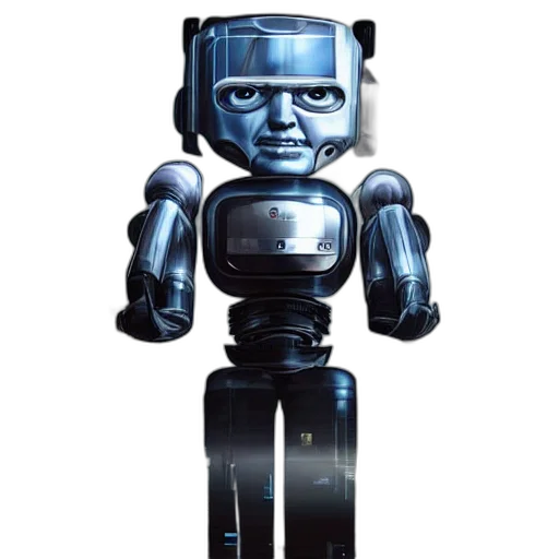 robot, face, concept art, 3d render transparent PNG cut-out