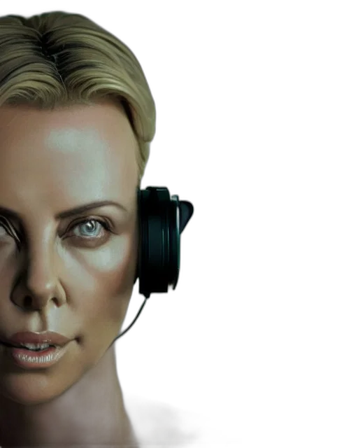 face, 3d render, photorealistic, concept art transparent PNG cut-out