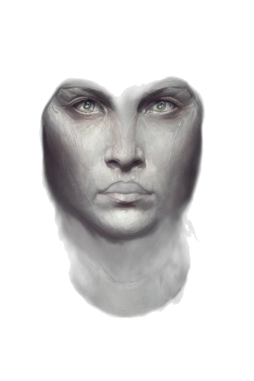 face, mask, creature, robot, photorealistic, fantasy art, concept art, 3d render transparent PNG cut-out