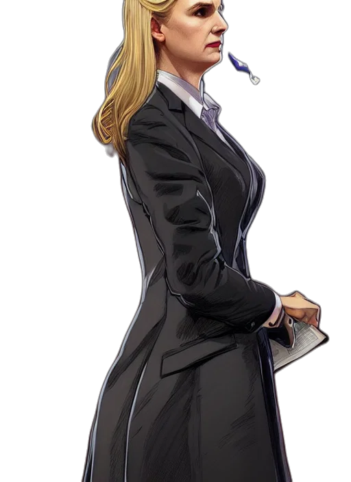 staff, jacket, dress, face transparent PNG cut-out