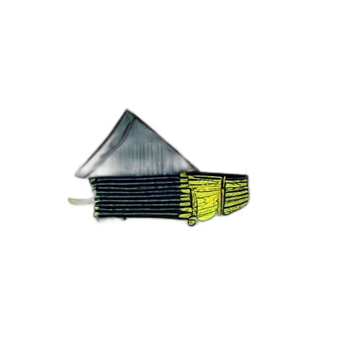 umbrella, crown, staff, hat, 3d render, log, cabin, forest transparent PNG cut-out
