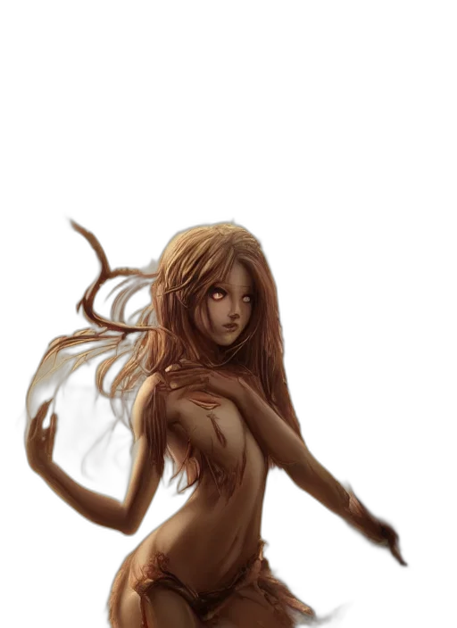 creature, dress, staff, mask transparent PNG cut-out